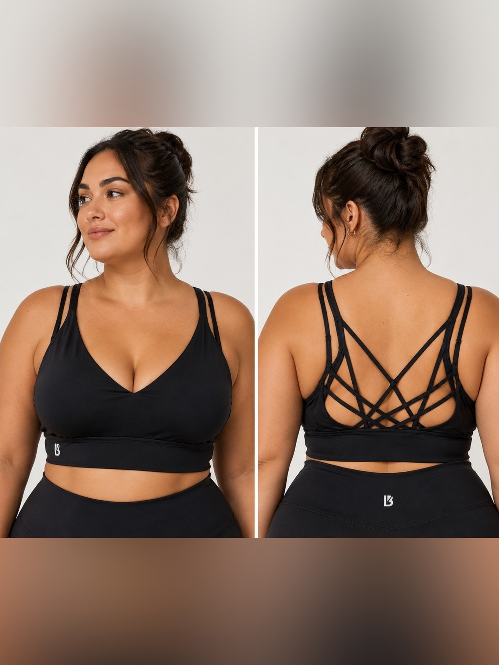 Buffbunny Collection Black Strappy Back Sports Bra XXXL